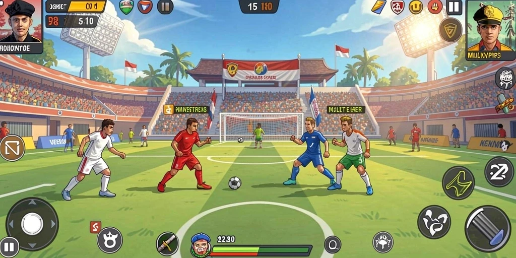 Screenshot memperlihatkan interaksi antara pemain dalam permainan.