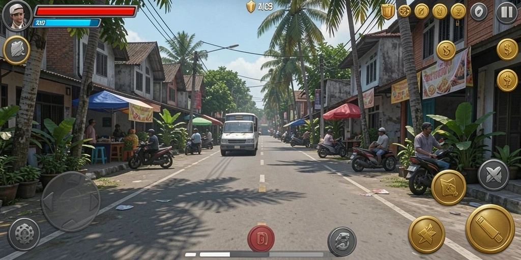Mode multiplayer yang memungkinkan bersaing dengan teman.