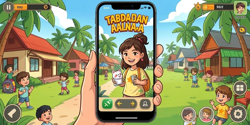 Gambar interaksi sosial antara pemain di komunitas.